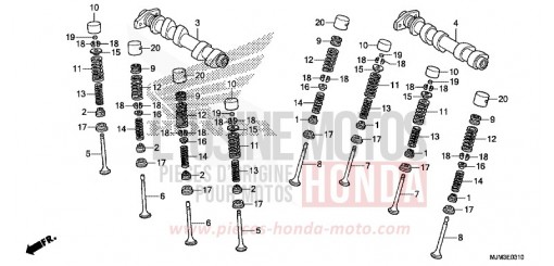 CAMSHAFT/VALVE (REAR) VFR800FE de 2014